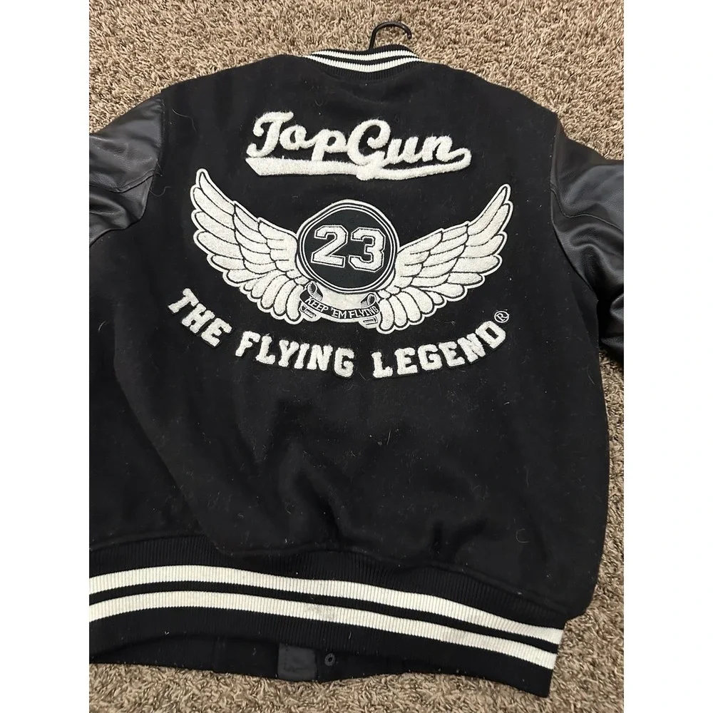 Rare TOP GUN Men's The Flying Legend Black And White Jacket Size US XL